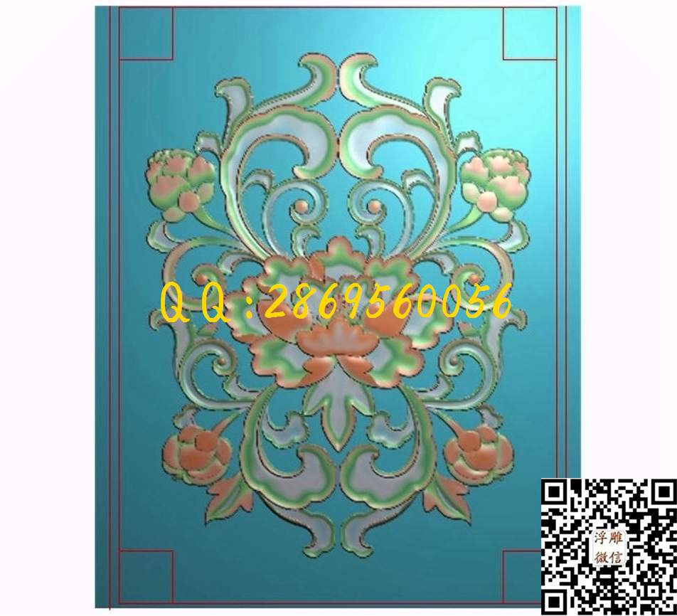 门花366-465_欧式木门洋花贴花门上花门芯门楣门板精雕图浮雕图